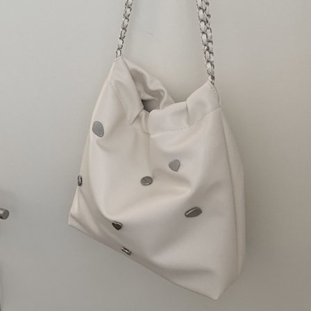 Kvinne Bøtteveske Skulder Tote Bag HVIT