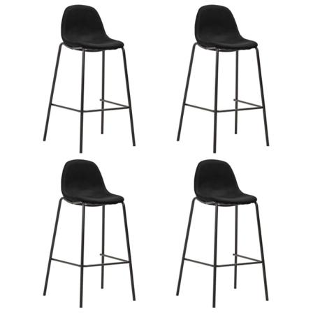 Vidaxl Bargrupp 5 Delar Tyg Svart Svart