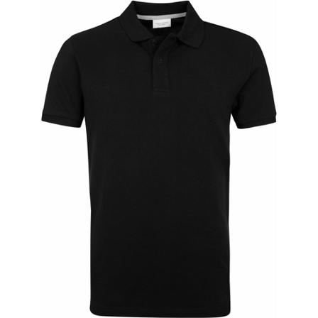 Profuomo, Pique Polo Zwart, Heren, Maat:L,Katoen