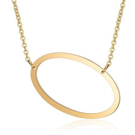 Naisten kaulakoru sivulohkon muotoisella alkukirjaimella, ruostumattomasta teräksestä valmistettu kaulakoru englanninkielisellä kirjaimella, kulta, O