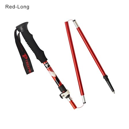 Foldbare vandrestave, foldbare trekkingstave, RØD LANG LANG