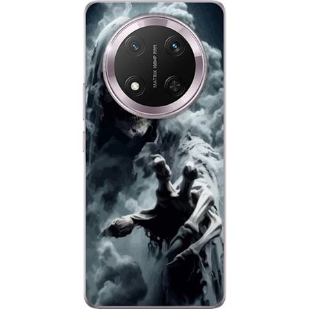 Kompatibel Mobilcover til Honor Magic7 Lite Grim Reaper plakat død kranium mørk kunst horror spøgelse tåge dødskalle uhyggelig mørk design kunst