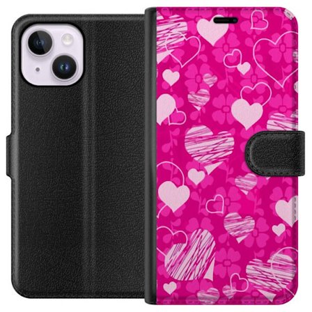 Yhteensopiva Lompakkokotelo Apple Apple iPhone 15 Plus PopSydänKuviointi