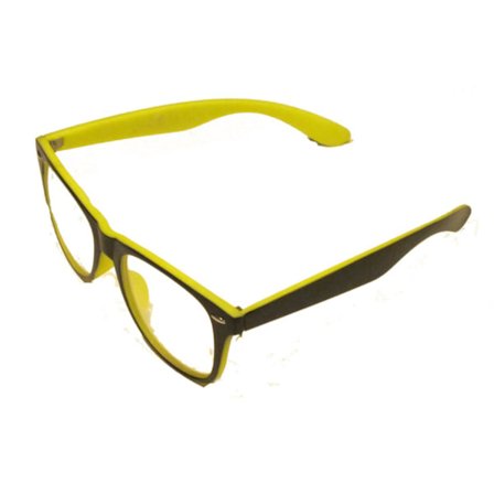 Retro CLEAR GLASÖGON - SVART/GUL