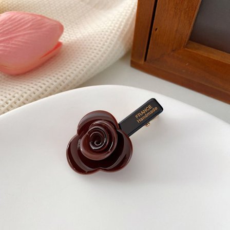 Tredimensionell Rose Hårnål Elegant Rose Flower Barrettes