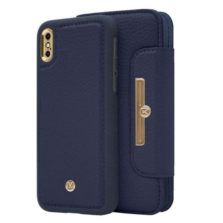 Iphone X/xs Marvêlle Magnetiskt Skal & Plånbok Blå Marinblå