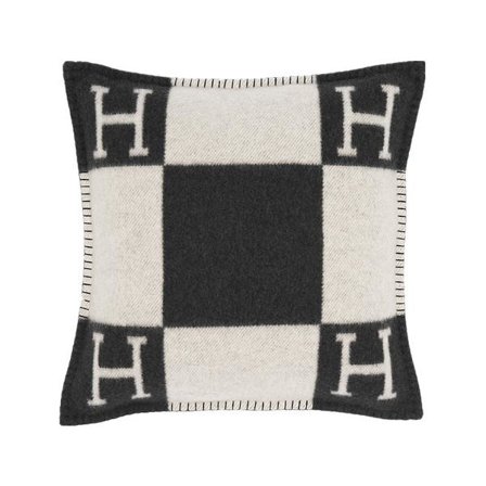 H-formet pute i nordisk stil, sofapute for lunsjpause, bilpute for midje og rygg, ullstrikket pute - svart