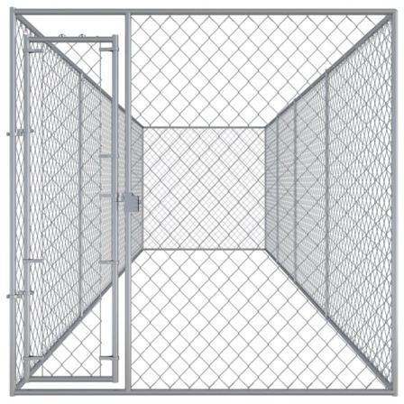 Vidaxl Hundkennel För Utomhusbruk 760x192x185 Cm Silver