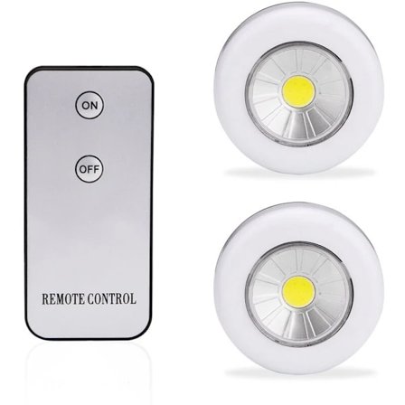/EA/LED-nattlampa, 2-pack underskåpsbelysning, trådlös batteridriven skåpbelysning, LED-köksbelysning med fjärrkontroll för skåp, garderober, kök,