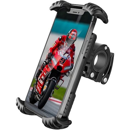 Puhelimen pidike moottoripyörään, skootteriin, iskunkestävä ja tärinänvaimennin Sili