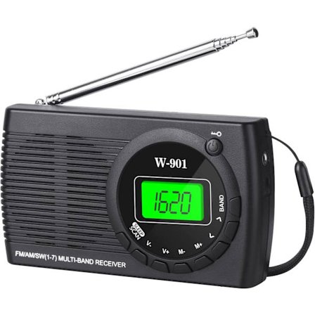 Bärbar liten Mini FM/AM (MW) / SW-radio med utmärkt mottagning