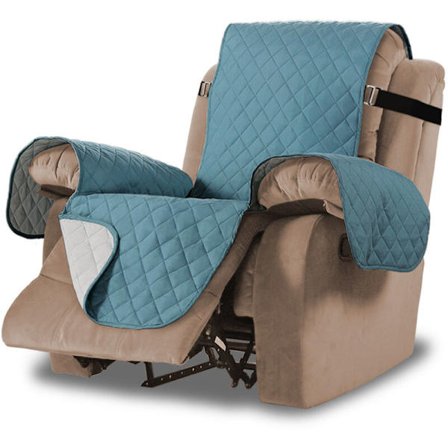 Recliner Stol Överdrag Vattentät Recliner Soffa Överdrag Recliner Quiltad 1 Sits Halkskydd Husdjur Soffa Överdrag (Blå - 21 Tum)