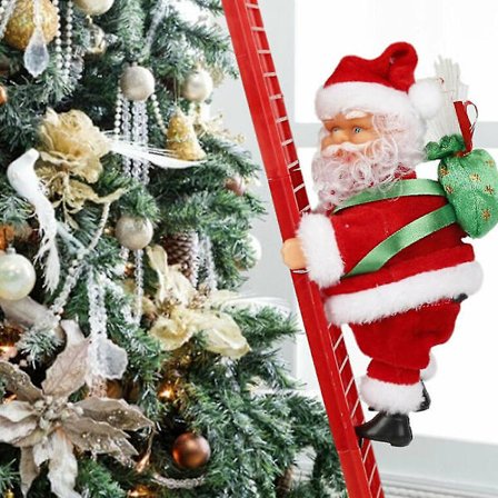 Elektrisk stige julemand dukke fest dekorationer juletræ sjove ornamenter