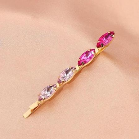 Högkvalitativa hårnålar med många färger och strass– Eleganta hå Rosa