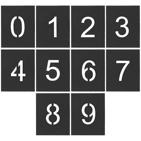 10 stk. Tal Skabelon Spraymaling Skabeloner Tal Skabeloner Maleri Tal Skabeloner