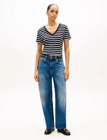 Tommy Hilfiger New Slim Cody V-Nk Ss - Navy - S