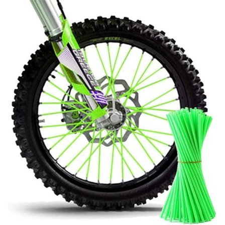 72 st/förpackning Universal Hjul Ekerskydd Ekerskal Motorcross Ekrar Läderfälgar för Dirt Bike Mountainbike (Grön, 23.7CM)