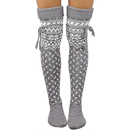Varme Lange Strømper Kvinder Lårhøje Over Knæ Strømper Casual Uld Vinter Strømper