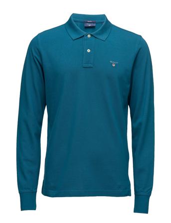 Original Pique Ls Rugger Polos Long-sleeved Blå GANT