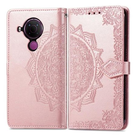Mandala läder Nokia 5.4 fodral - Rosa