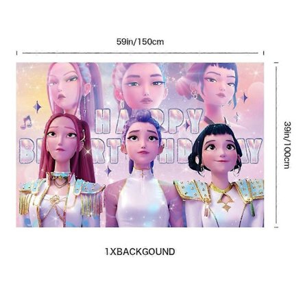 Demon Hunters Fest Bestik Sæt Banner Baggrund Balloner Kagepynt Udendørs Picnic Forsyning Fødselsdag til Koreansk Kpop Anime Fest