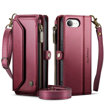 (För iPhone 15 Plus) 3 i 1 Crossbody telefonväska med RFID-blockering och flera kortfack