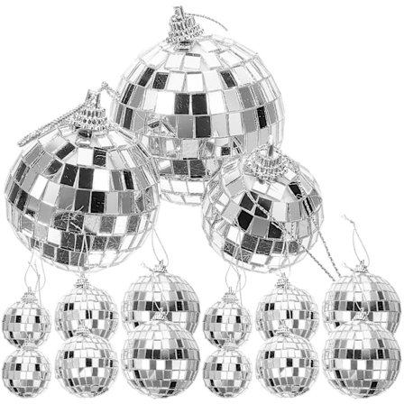18 kpl peilipalloja, riippuvat koristeet, hopeiset peilipallot, joulukuusen koristeet