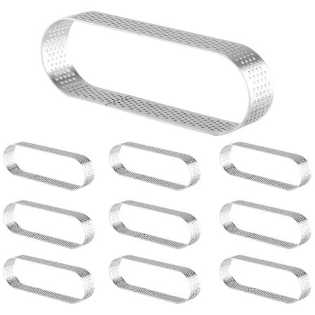 10-pakning ovale kakeformer, perforerte bakeformer, konditorringer (FMY)