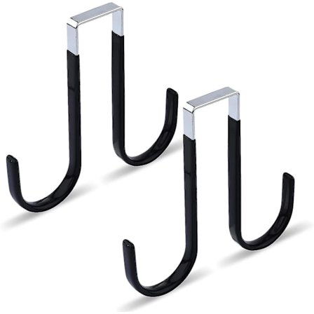 Dobbeltsidet Dørkrog Heavy-duty Metal Jakke Rygsæk Hat Hængende Til Dør Badeværelse Soveværelse Køkken Have (sort) (4stk)
