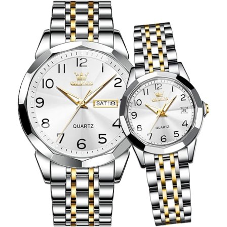 Par klockor Alla hjärtans dag par klockor Hans och Hennes Par Set Armbandsur för Män och Kvinnor Älskare Bröllop Romantisk Present Set om 2