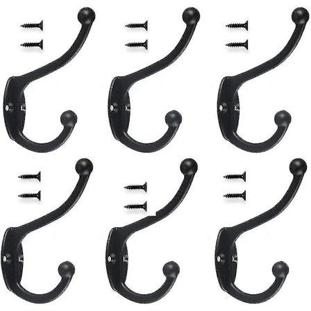 Dekorative Antik Kroge, 6 Styk Retro Frakkekroge, Vintage Kroge