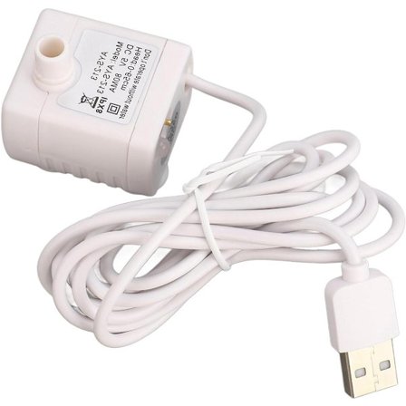 Allecto Plus, Støjsvag Drikkefontæne Pumpe til Kæledyr 5V Mini Kat Vanddispenser Pumpe, Vandtæt, 1485cm Strømledning