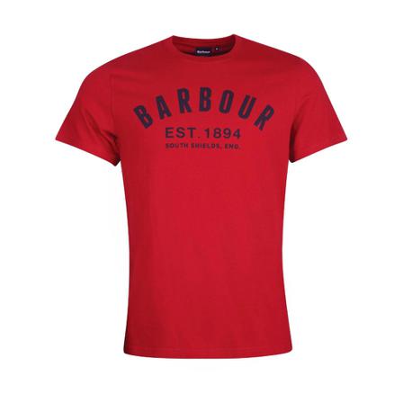 Barbour Ridge Logo T-Shirt Crimson Rød, Herre T-shirts