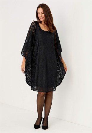 Cellbes of Sweden - Kort blondekjole i sort til damer i størrelse 34/36