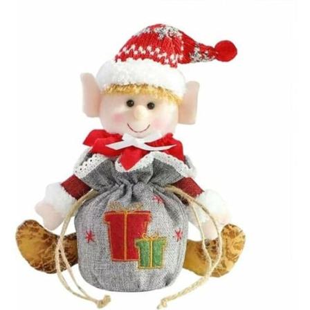 Kreativ gavepose med tredekorasjon, tegneserieoppbevaring, julepose, godteripose, julaften, juledukker under 5 (Nisse)