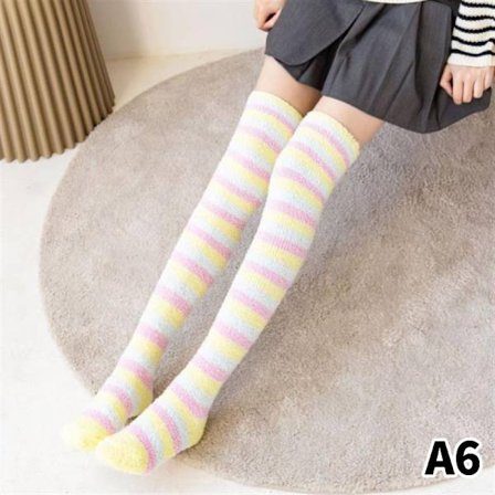 A6-Koral Fleece Benvarmere til Vinter Tykke Knæhøje Strømper til Kvinder