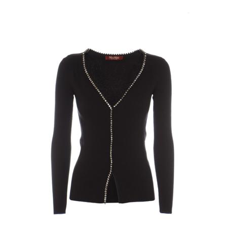 Max Mara, V-neck Knitwear Zwart, Dames, Maat:M