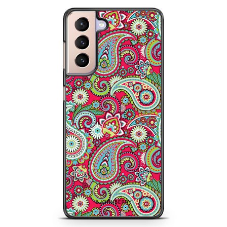 Bjornberry Skal Samsung Galaxy S21 - Röd Paisley