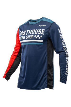 Maglia da Cross Fasthouse Grindhouse Hudson Blu/Rosso L