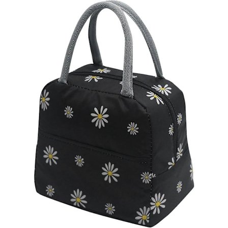 Madkasse taske, sort krysantemum