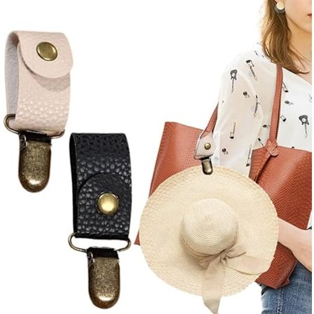 2 ST Hatteklype for reiser, PU-skinn Hatteklype, Hatteklyper for bagasje, Multifunksjonell Duckbill Hatteklype, Hat Companion Ou