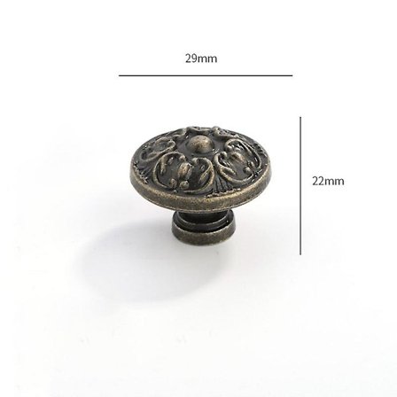 Enkelt Hål Handtag Metall Runda Knoppar Formade Handtag (Grön Brons)