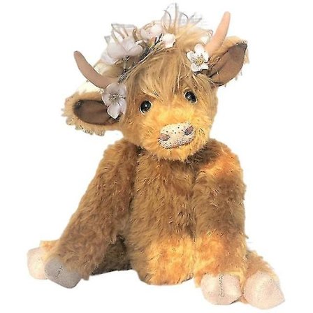 Highland Cow Plyschleksak Cartoon Scottish Long Hair Cattle Fylld Djur Kawaii Mjuk Kudde Födelsedag Heminredning Present Till BarnChoklad