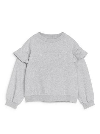 Sweatshirt mit Rüschen - Grau