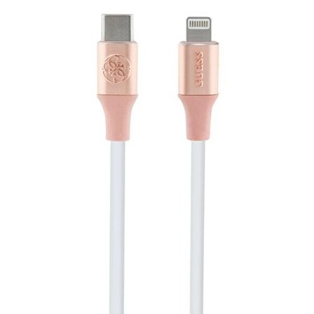 Guess Ebossed Logo USB-C / Lightning-kabel 1,5 m hurtiglading - rosa