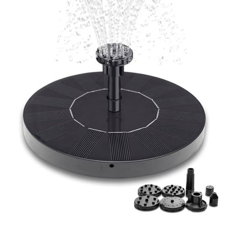 Soldrevet vandfontæne 16 cm solcellefontæne vand fontæne udendørs Sort_TF_TF