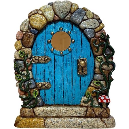 Fe dörrar, trä fe dörrar för trädgård fe dörrar miniatyr gård prydnader för trädgård gård träd