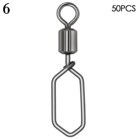 Mordely 50 st Fishing Snap Connector med Pin Rolling Swivel