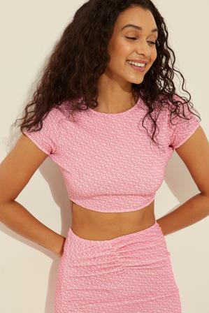 Handpicked x NA-KD Crop-topp - Toppar med öppen rygg - Rosa - Large