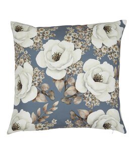 Tyynynpäällinen Cornelia, jossa on painettu kukkakuvio ja raidallinen tausta, 1 kpl Sininen